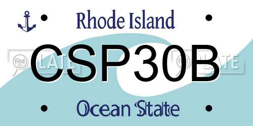 CSP30B Rhode Island License Plate
