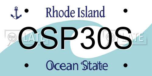 CSP30S Rhode Island License Plate