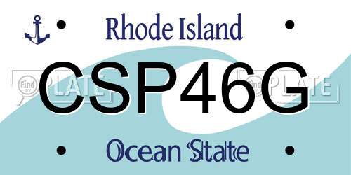 CSP46G Rhode Island License Plate