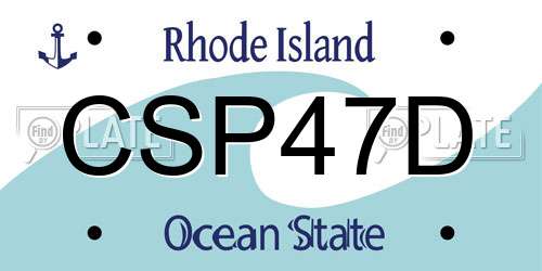 CSP47D Rhode Island License Plate