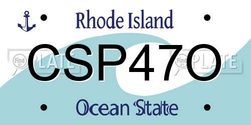 CSP47O Rhode Island License Plate