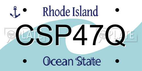 CSP47Q Rhode Island License Plate
