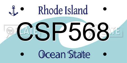CSP568 Rhode Island License Plate
