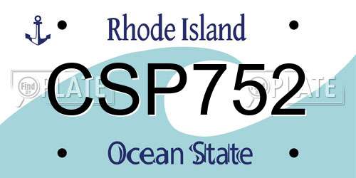 CSP752 Rhode Island License Plate