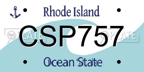 CSP757 Rhode Island License Plate