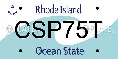 CSP75T Rhode Island License Plate