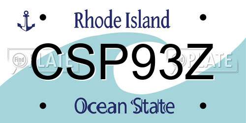 CSP93Z Rhode Island License Plate