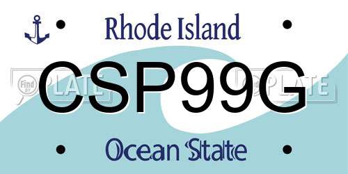 CSP99G Rhode Island License Plate