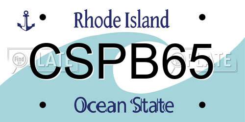CSPB65 Rhode Island License Plate