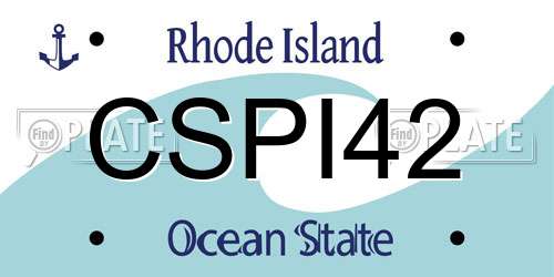 CSPI42 Rhode Island License Plate
