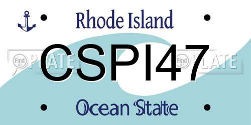 CSPI47 Rhode Island License Plate