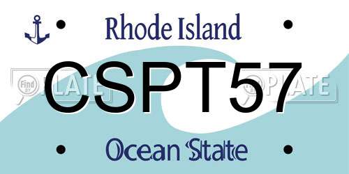 CSPT57 Rhode Island License Plate