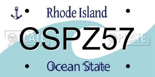 CSPZ57 Rhode Island License Plate