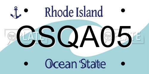 CSQA05 Rhode Island License Plate