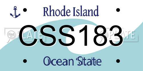 CSS183 Rhode Island License Plate