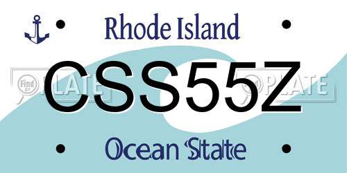 CSS55Z Rhode Island License Plate