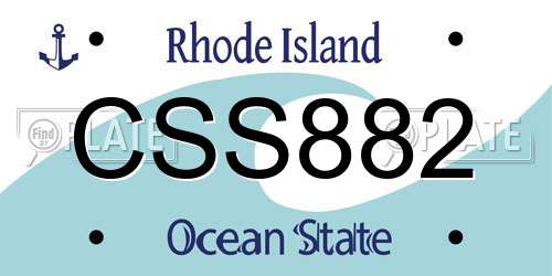 CSS882 Rhode Island License Plate