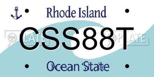 CSS88T Rhode Island License Plate