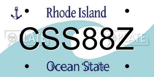 CSS88Z Rhode Island License Plate