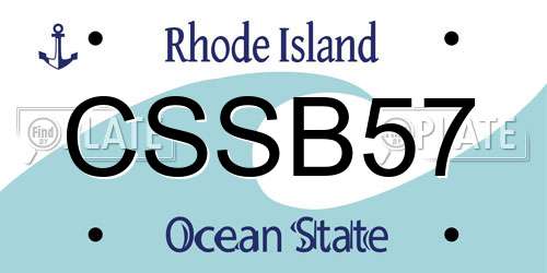 CSSB57 Rhode Island License Plate