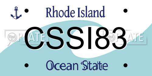 CSSI83 Rhode Island License Plate