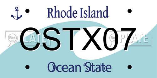 CSTX07 Rhode Island License Plate