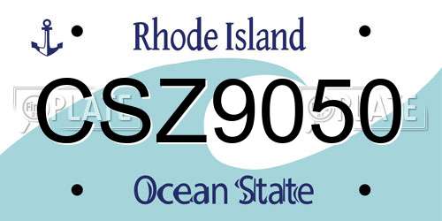 CSZ9050 Rhode Island License Plate