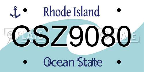CSZ9080 Rhode Island License Plate