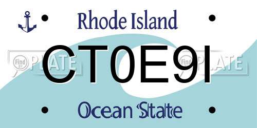 CT0E9I Rhode Island License Plate