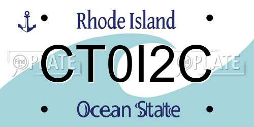 CT0I2C Rhode Island License Plate