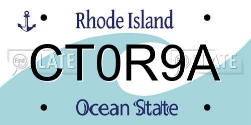 CT0R9A Rhode Island License Plate