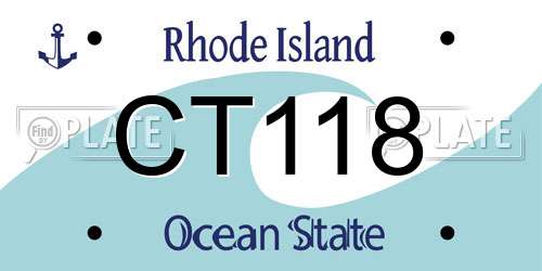 CT118 Rhode Island License Plate