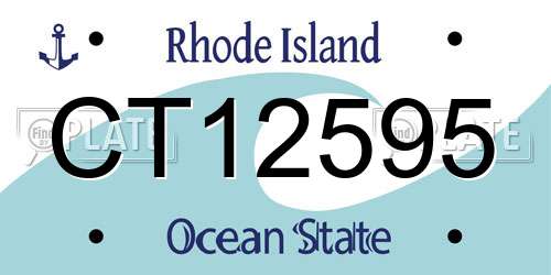 CT12595 Rhode Island License Plate