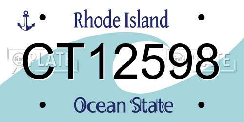 CT12598 Rhode Island License Plate