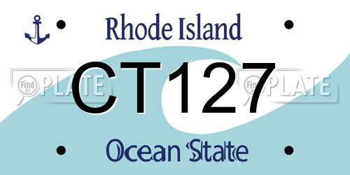 CT127 Rhode Island License Plate