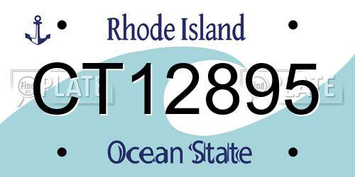 CT12895 Rhode Island License Plate