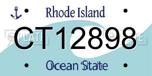 CT12898 Rhode Island License Plate