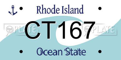 CT167 Rhode Island License Plate