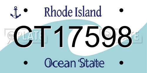 CT17598 Rhode Island License Plate