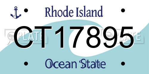 CT17895 Rhode Island License Plate