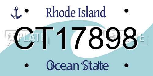 CT17898 Rhode Island License Plate