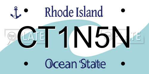 CT1N5N Rhode Island License Plate