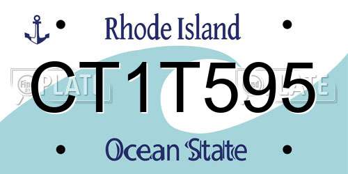 CT1T595 Rhode Island License Plate