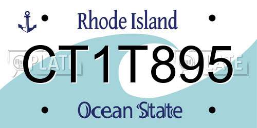 CT1T895 Rhode Island License Plate