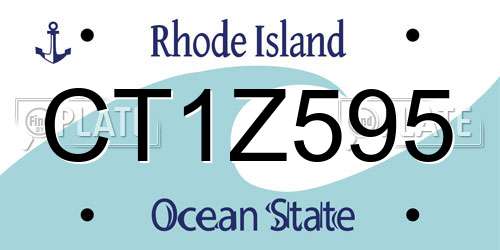 CT1Z595 Rhode Island License Plate