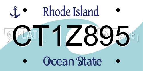 CT1Z895 Rhode Island License Plate