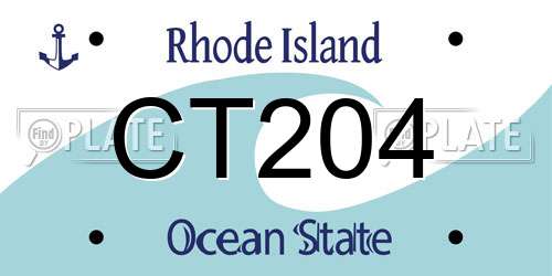 CT204 Rhode Island License Plate