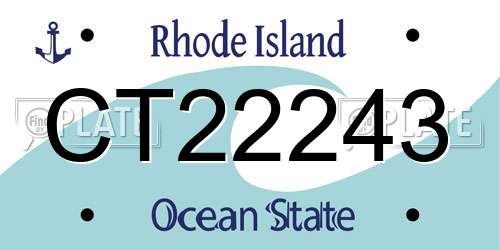 CT22243 Rhode Island License Plate