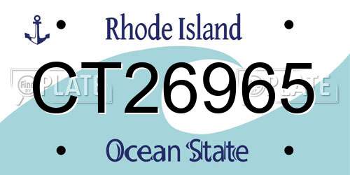 CT26965 Rhode Island License Plate