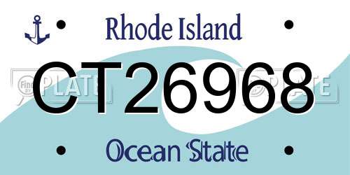 CT26968 Rhode Island License Plate